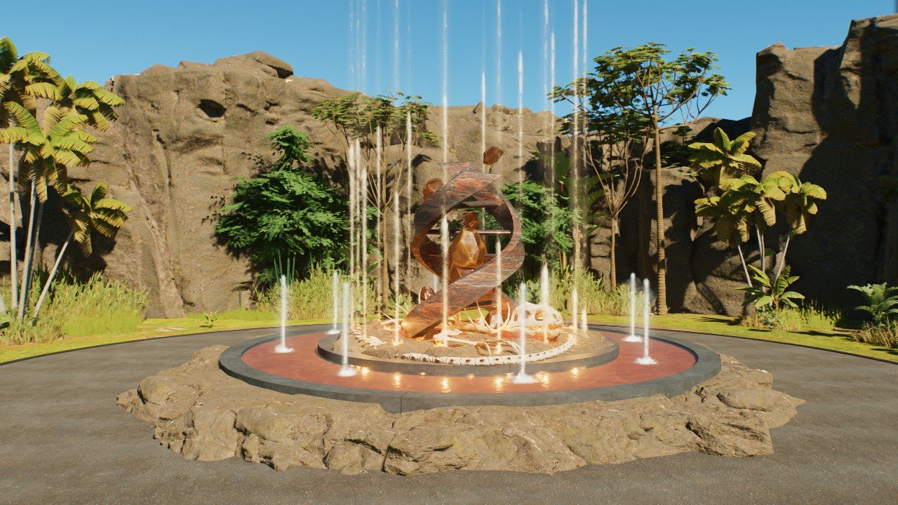 JP4 Concept Art-Inspired Fountain