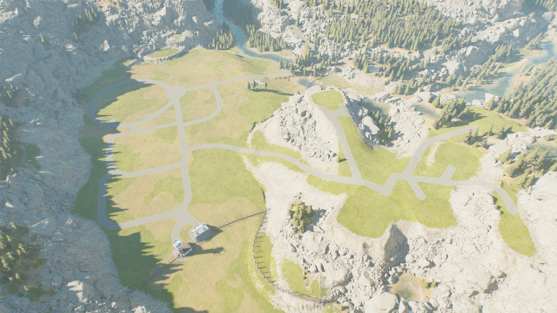 Alpine fence and path layout - ワークショップ - ジュラシック・ワールド・エボリューション 3