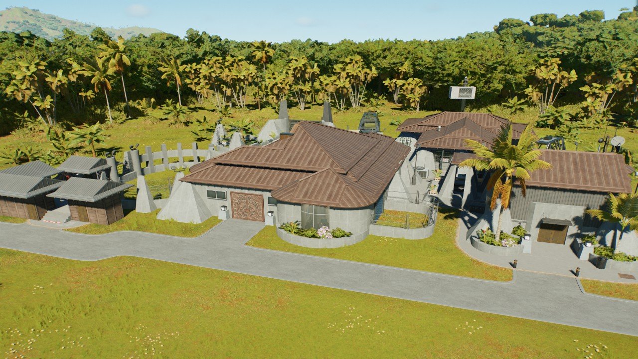 Jurassic park era dinosaur marketplace facility