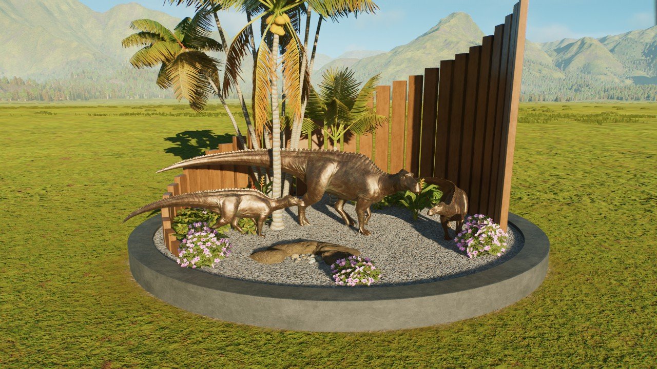 Maiasaura family statue