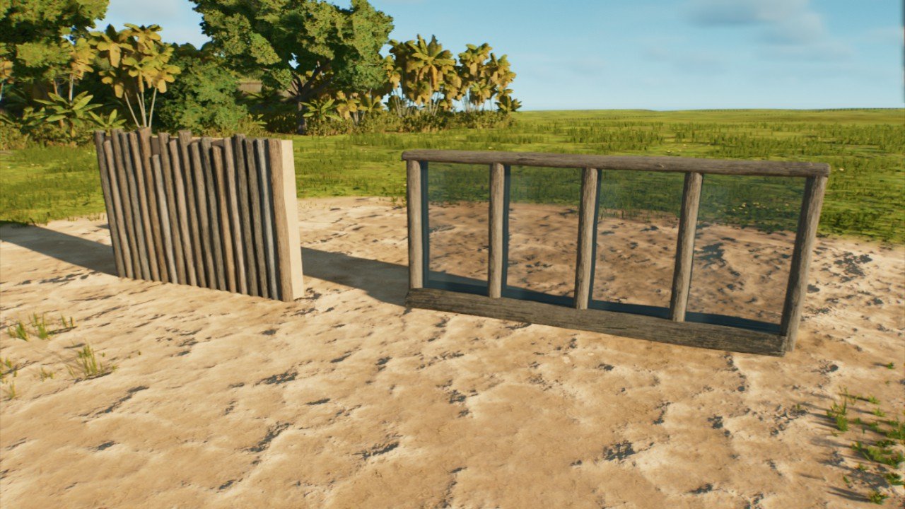 Simple Plaster & Log Wall Fence
