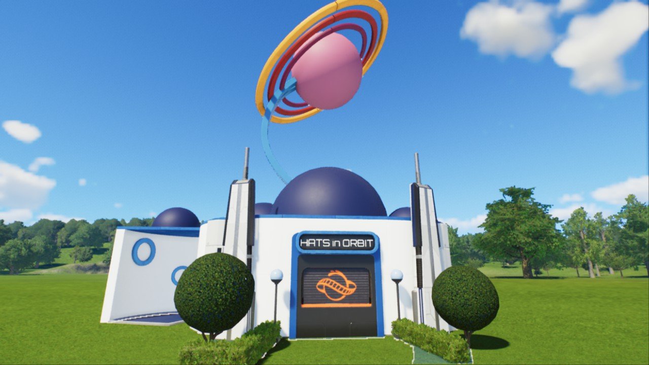 Sci-Fi Shop with Ringed Planet