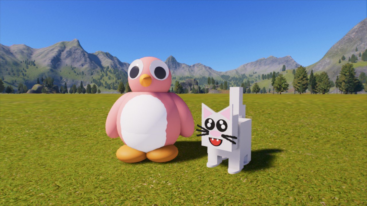 pink penguin & boxcat