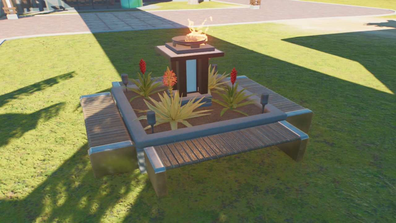 Small Square Planter with Torch