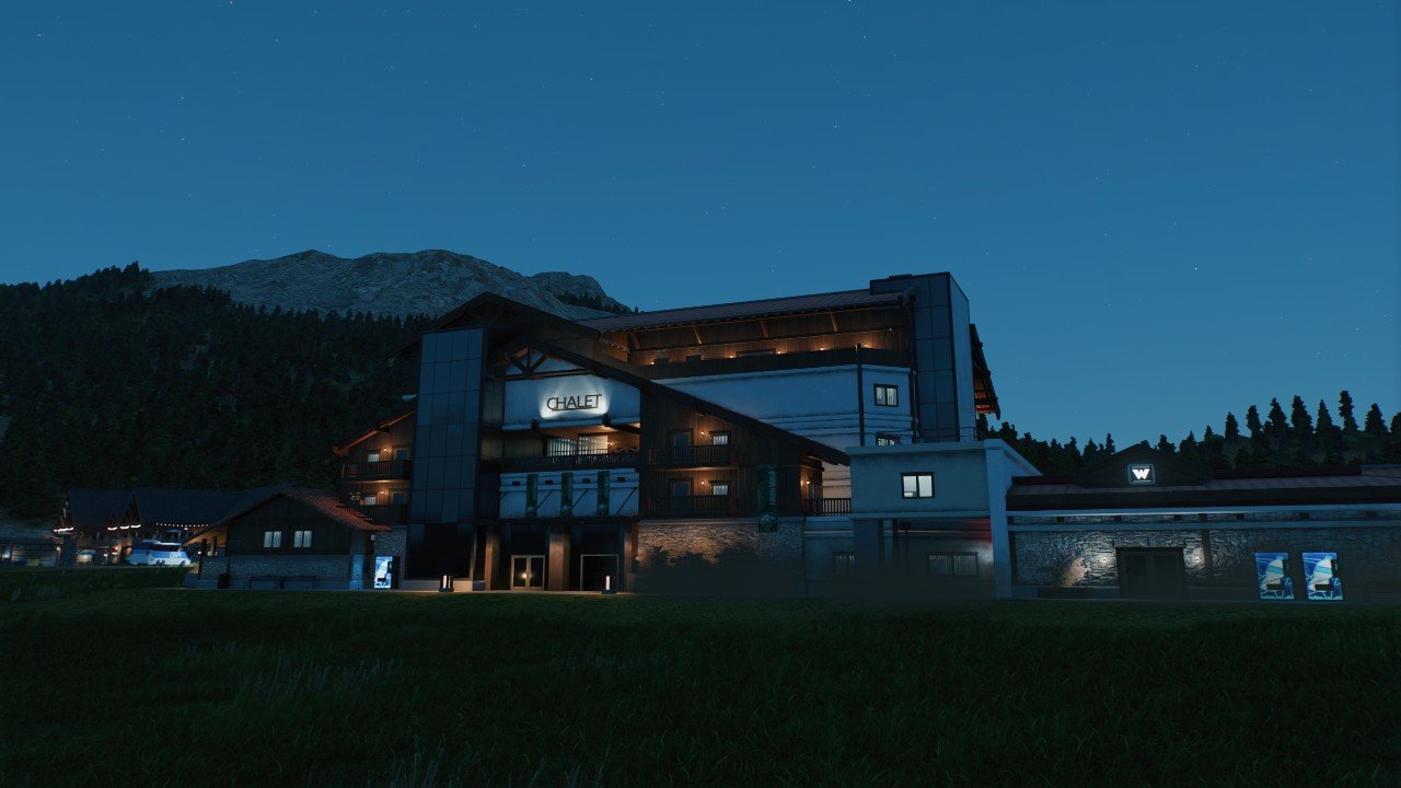 Grand Alpine Villa with restroom and food court