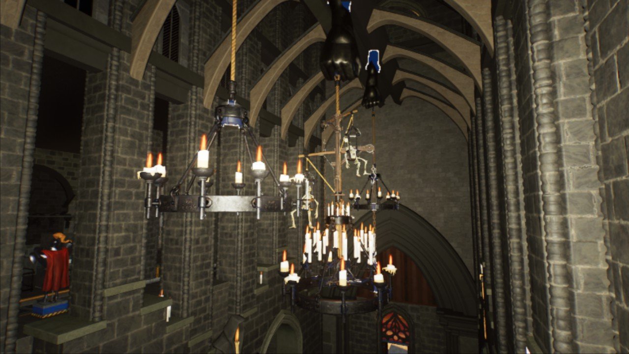 Spooky castle lights