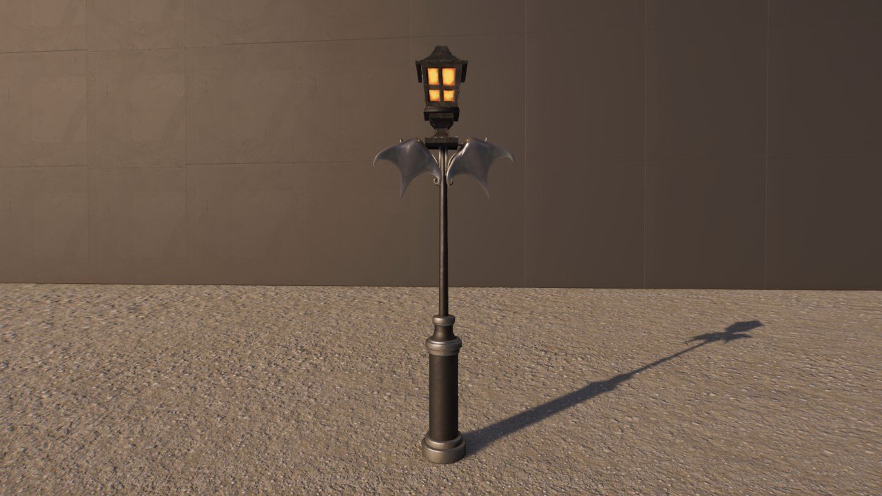 Spooky Bat Wing Street Lamp