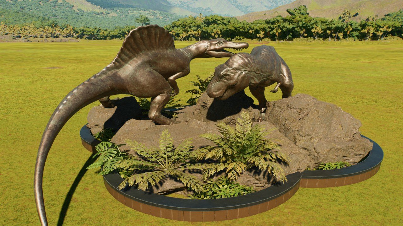 T.rex vs Spinosaurus Statue