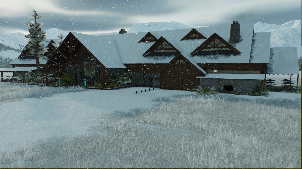 Grand Jurassic lodge with restroom