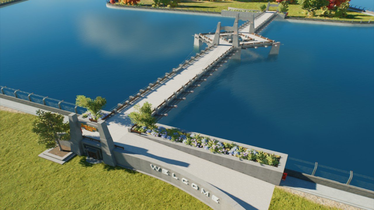 "Functional" Lagoon Bridge with Hyperloop (easy to recolor)