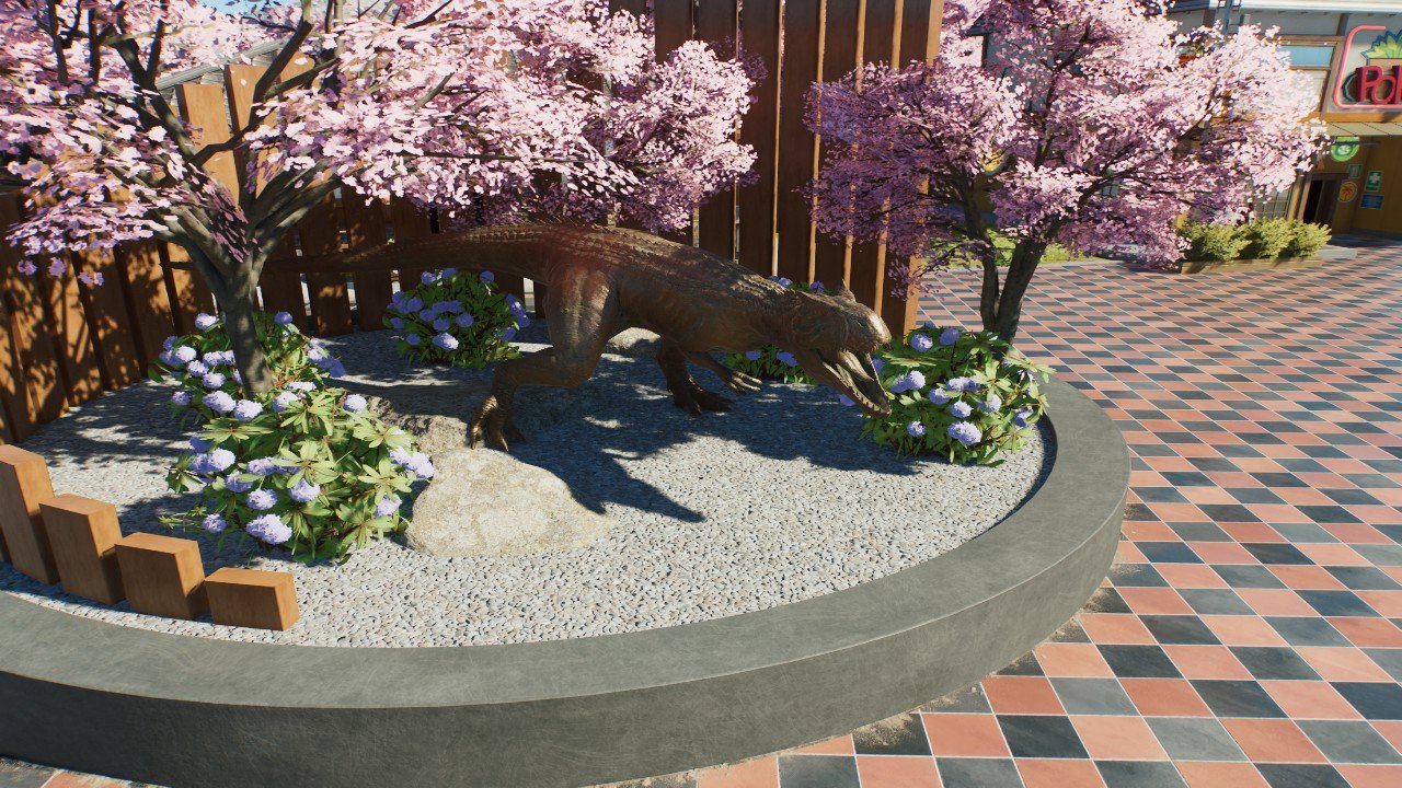 Japanese Allosaurus statue