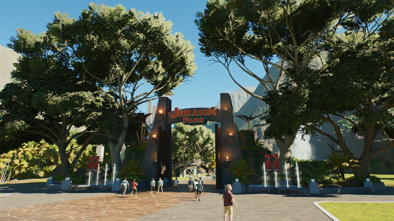 Jurassic Park gate scenery piece
