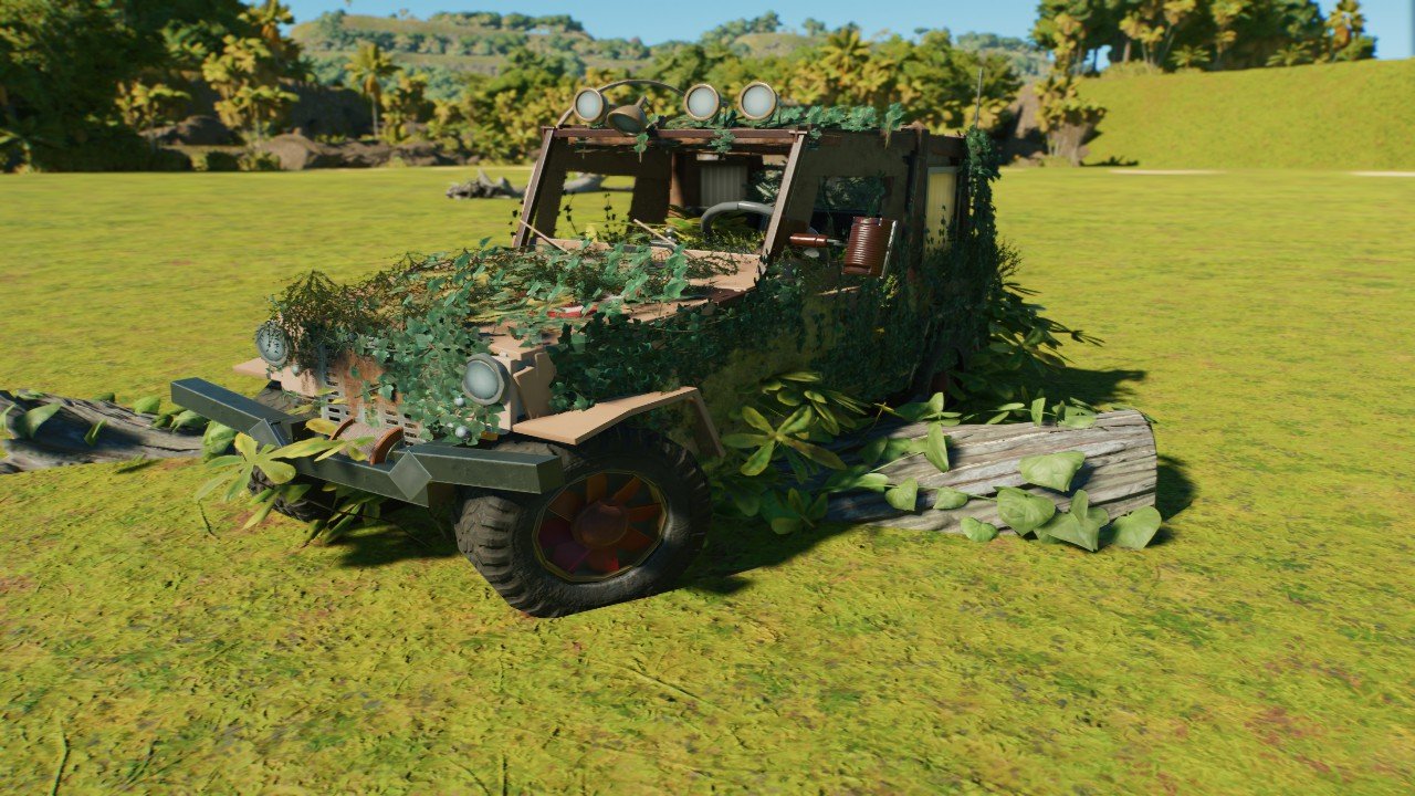 Nedry's Abandoned Jurassic Park Cover Jeep
