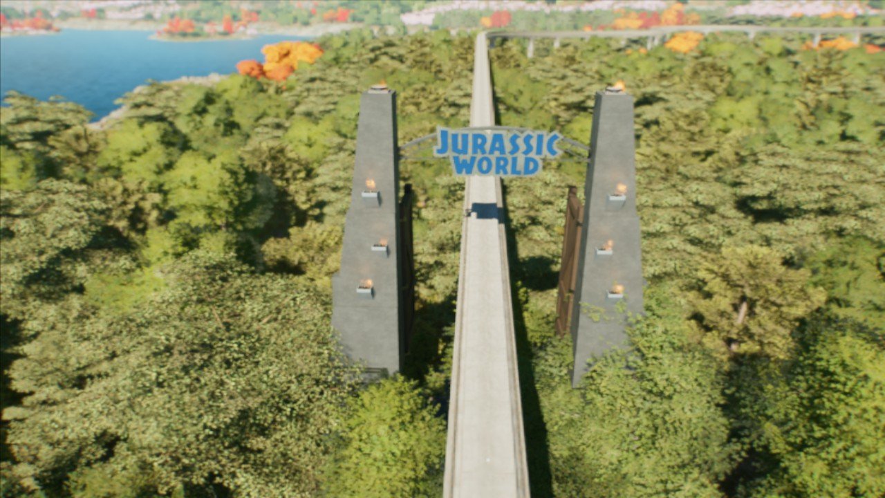 Jurassic World monorail gate.