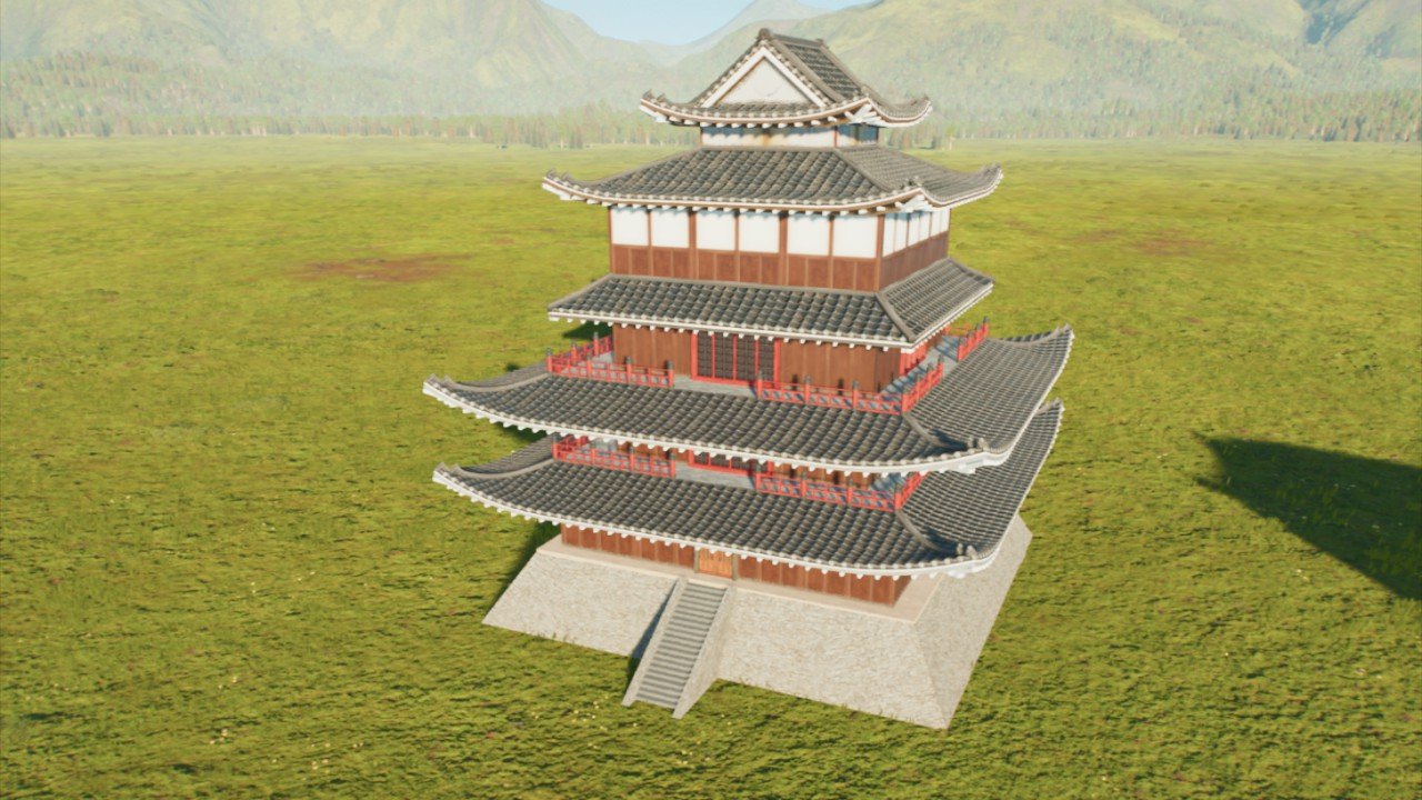 Large Frontier Style Asia Pagoda