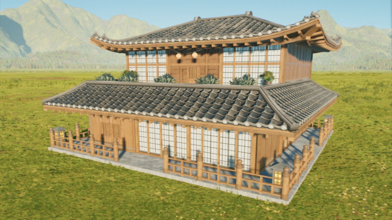 Medium Frontier Style Asia Pagoda - Balcony