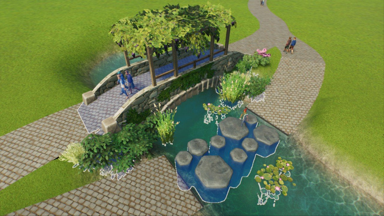 Rustic Bridge with alternative stepping stones