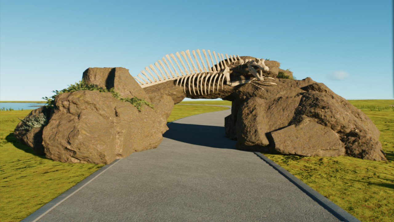 Dynamic Rock Spino fossil Path Tunnel