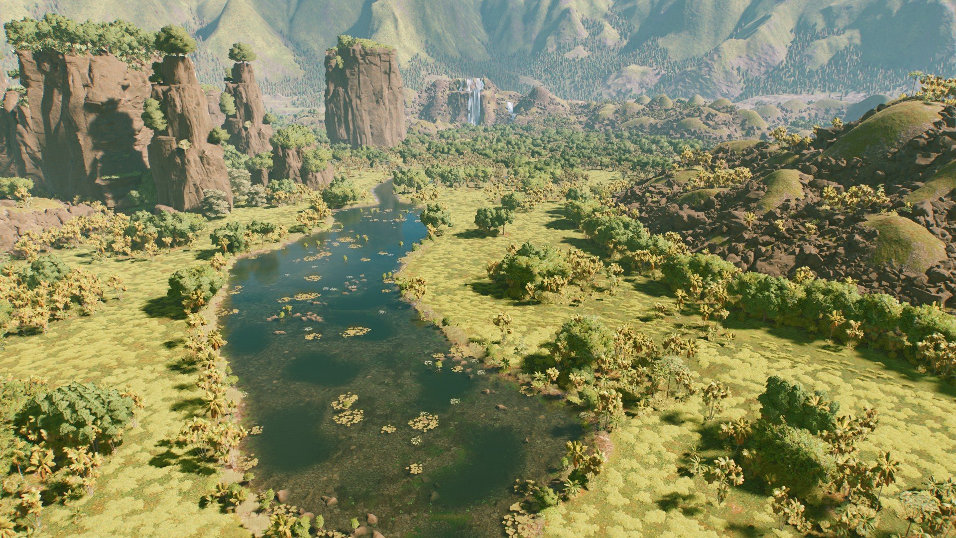 Landscaped tropical square - Workshop - Jurassic World Evolution 3