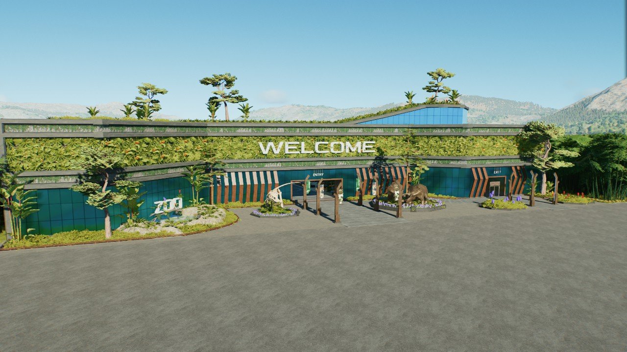 Large modern zoo entrance