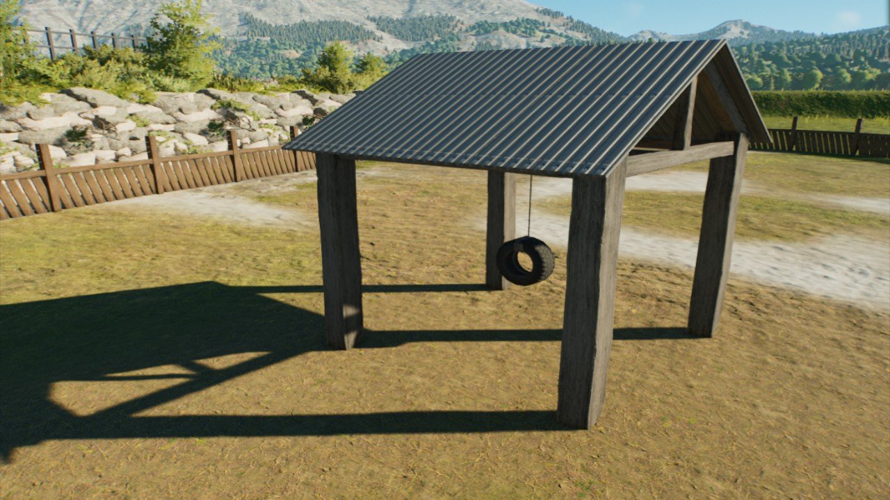 sheltered Tire Feeding Enrichment