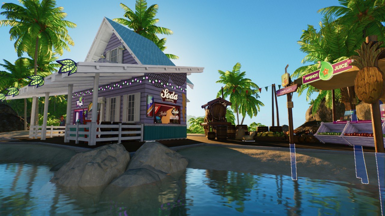 Beach house & market shops