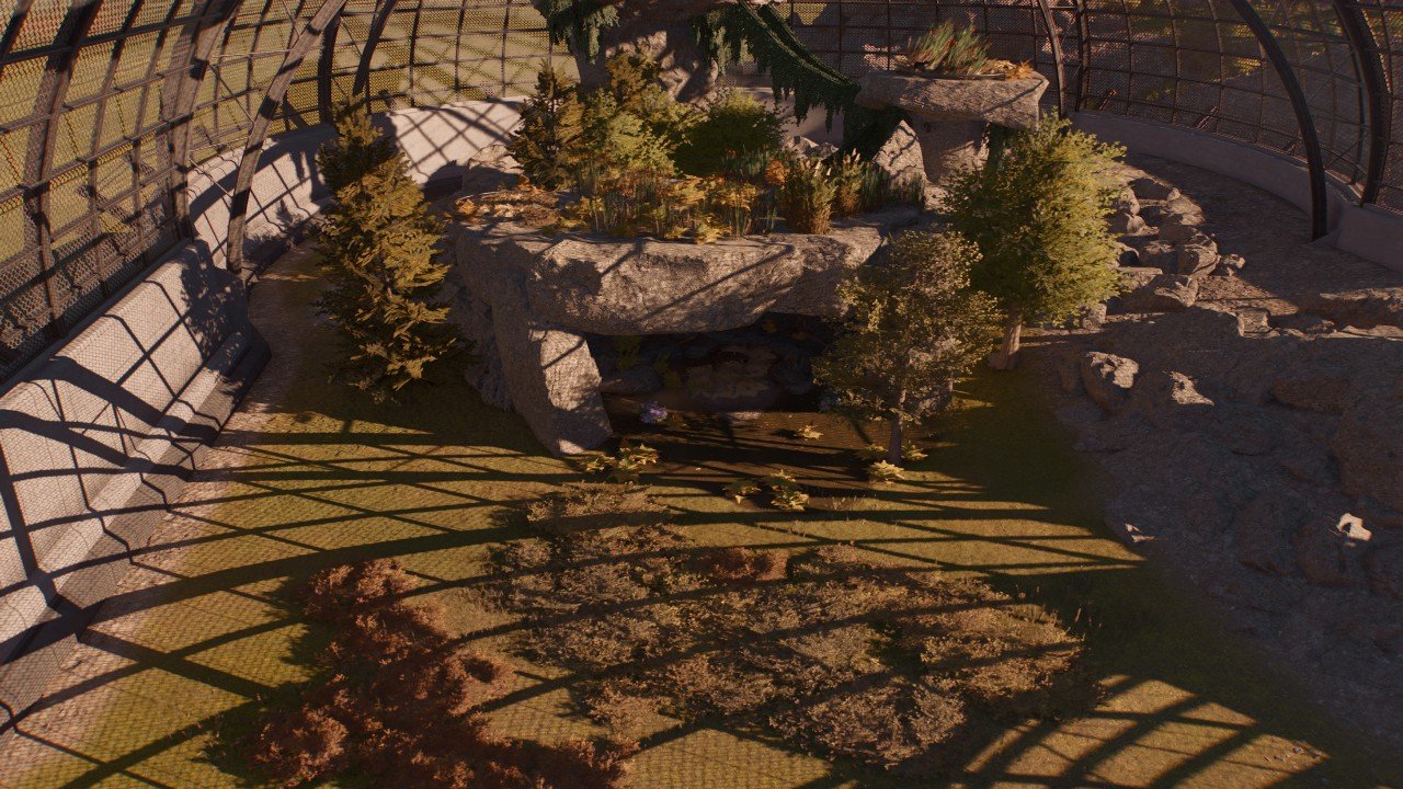 Natural aviary perch with cave and nest