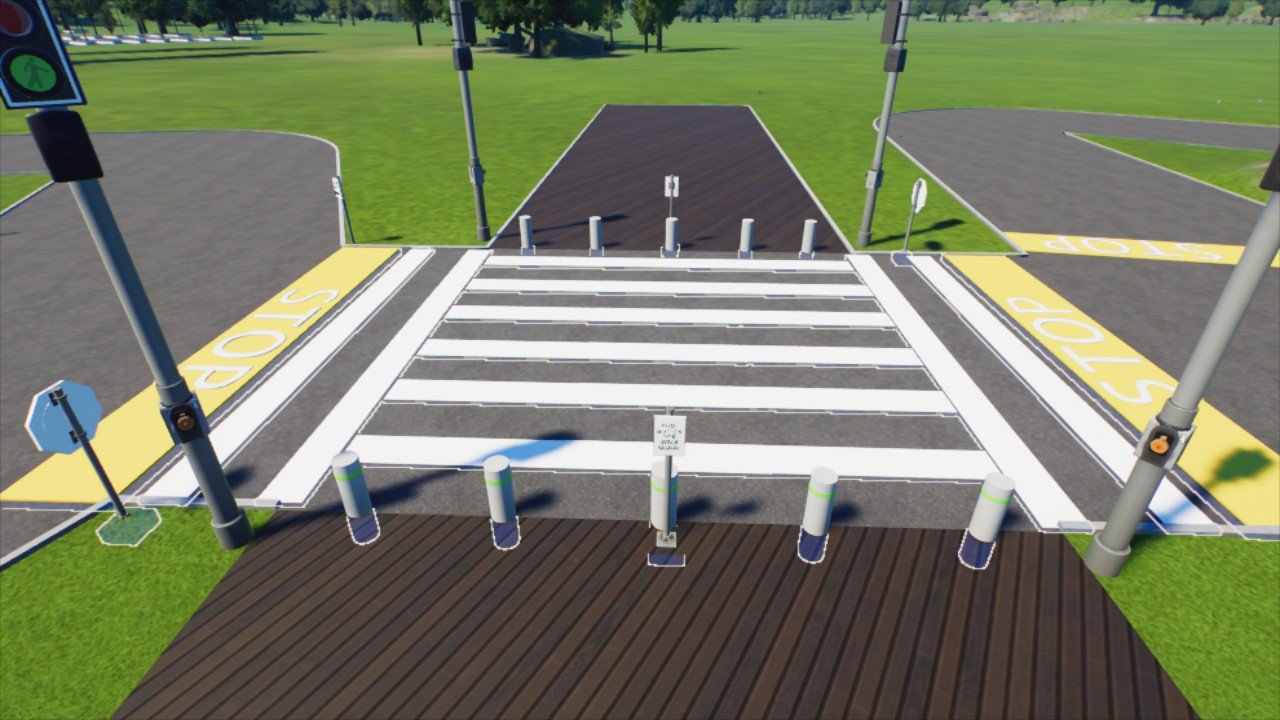 Crosswalk with Stop signs