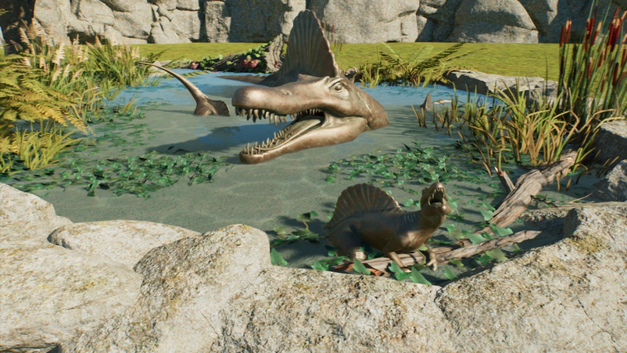 Decorative Spinosaurus Statue Pond