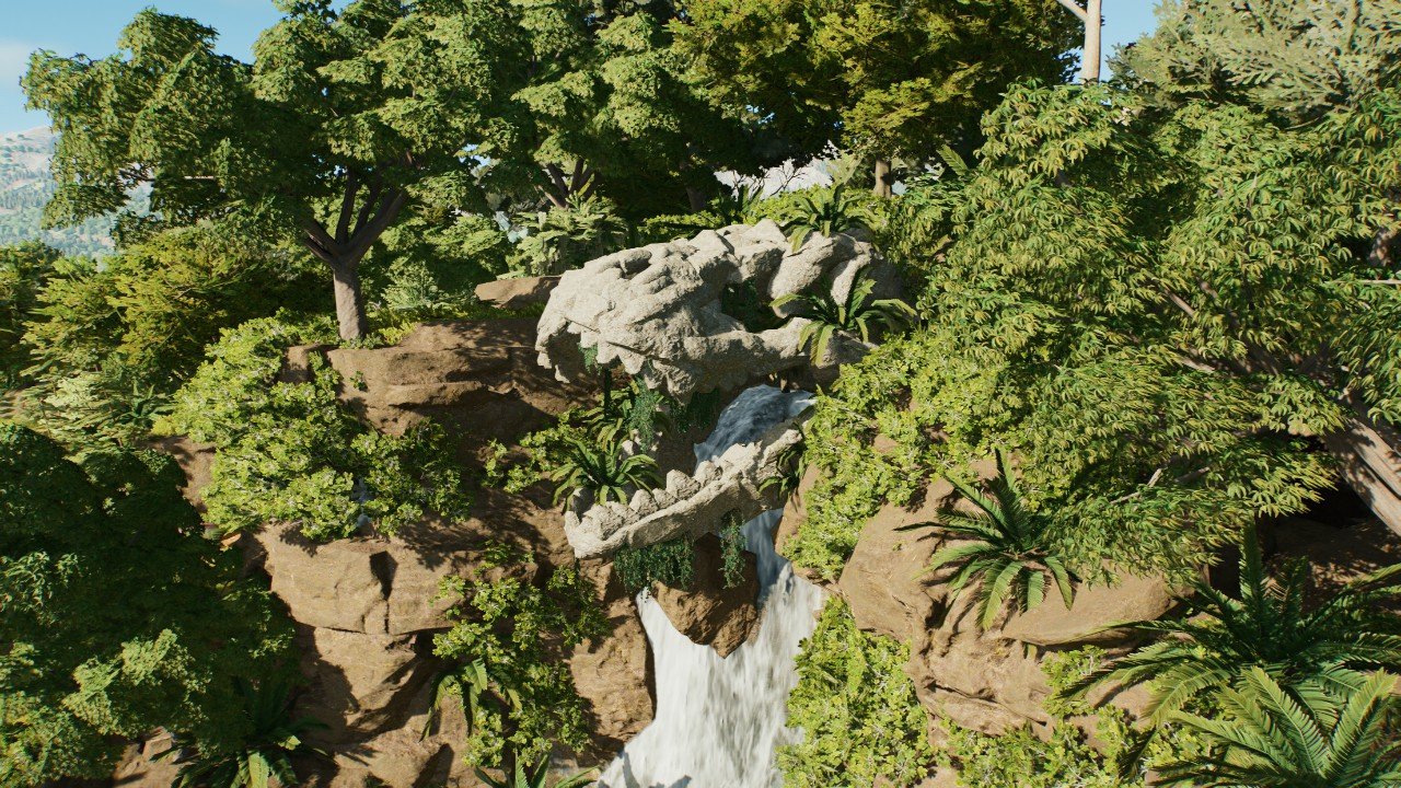 Rock T-rex skull