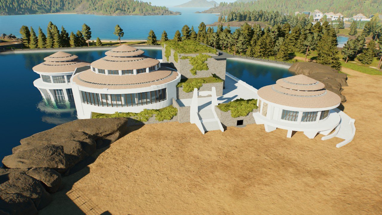 Jurassic park lagoon viewing dome complex