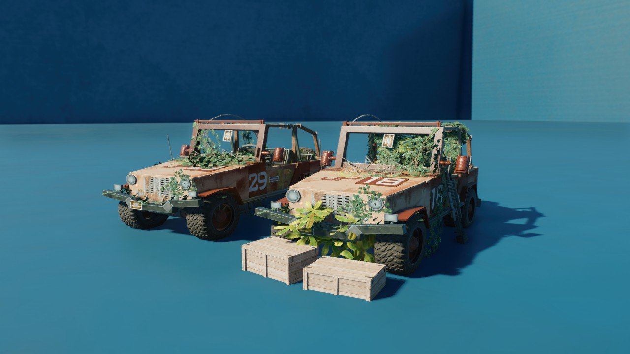Abandoned Jurassic Park Jeep's 29 and 18