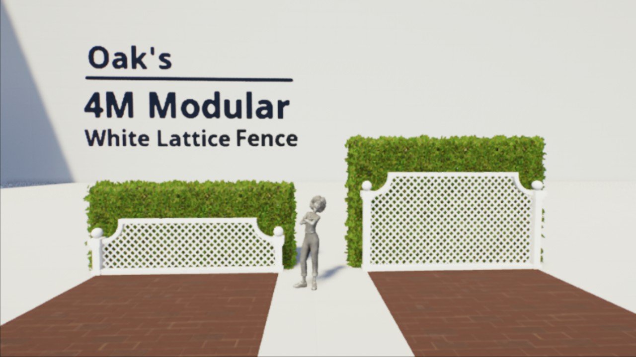 Oak's 4M White Lattice Fence