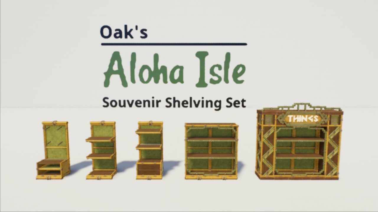 Oak's Aloha Isle Shelving Set