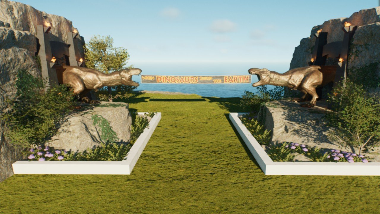 Twin T. Rex Park Entrance Decoration (Statue Series 15/20)