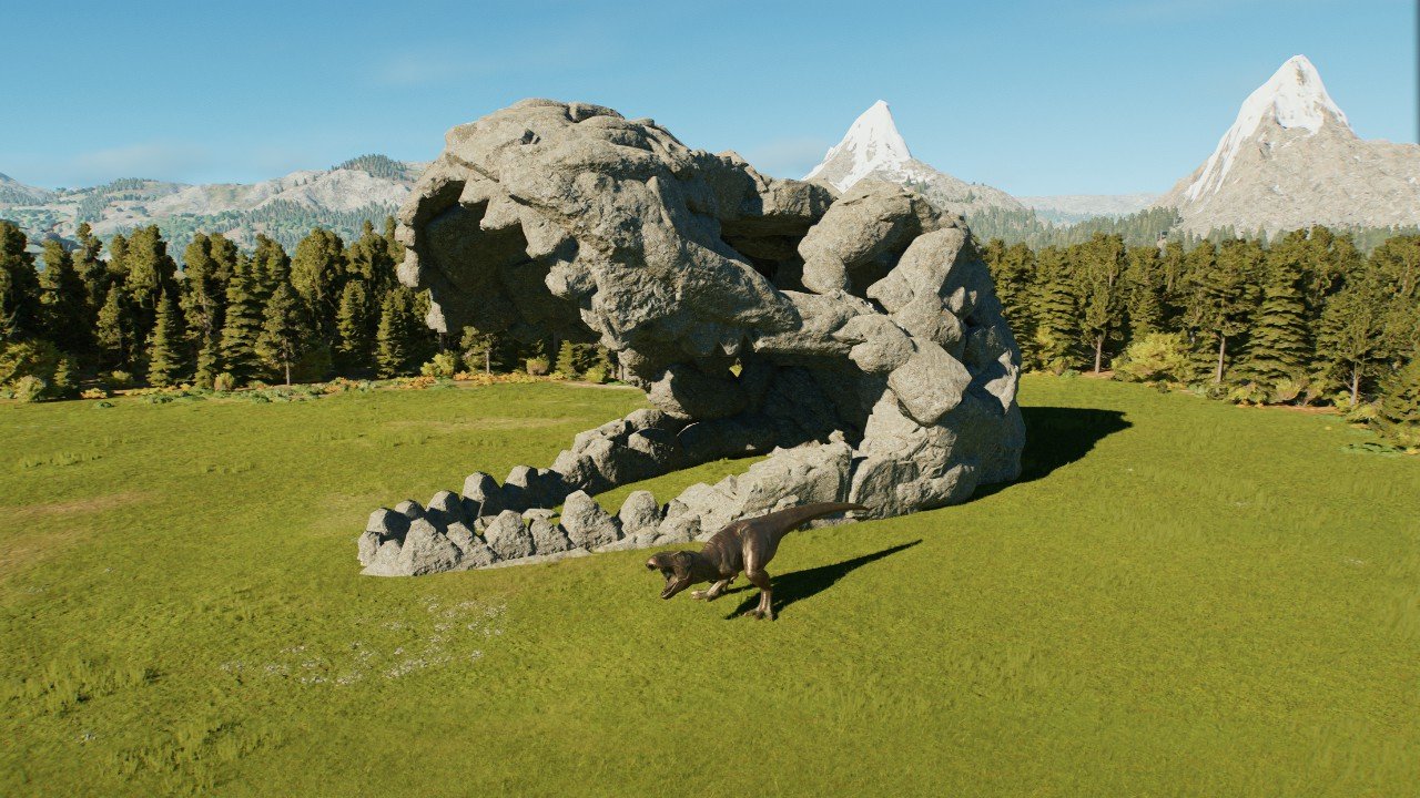Giant rock rex skull