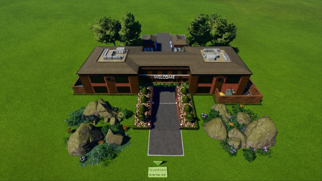 Large modern park entrance