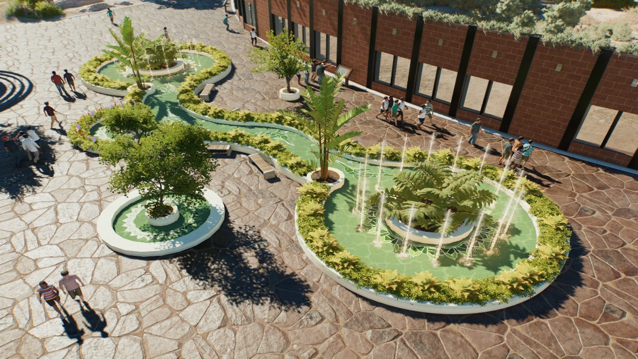 Green Fountain Decoration