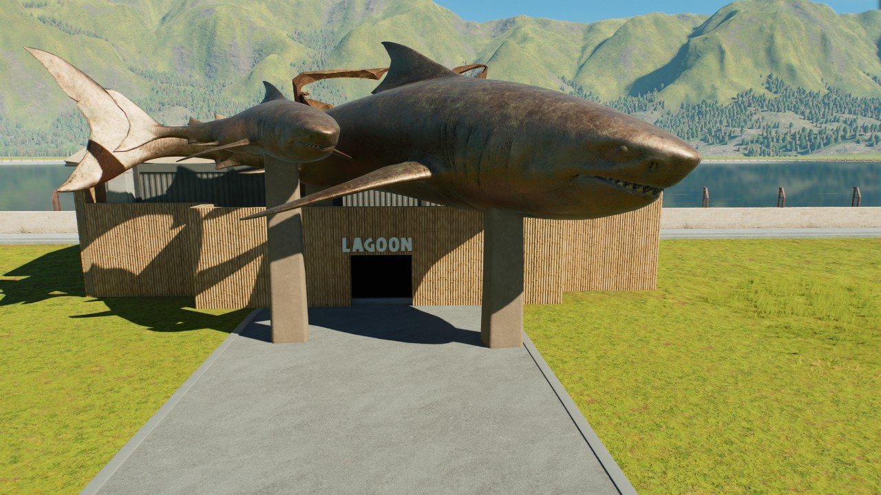 Lagoon observatory with statues