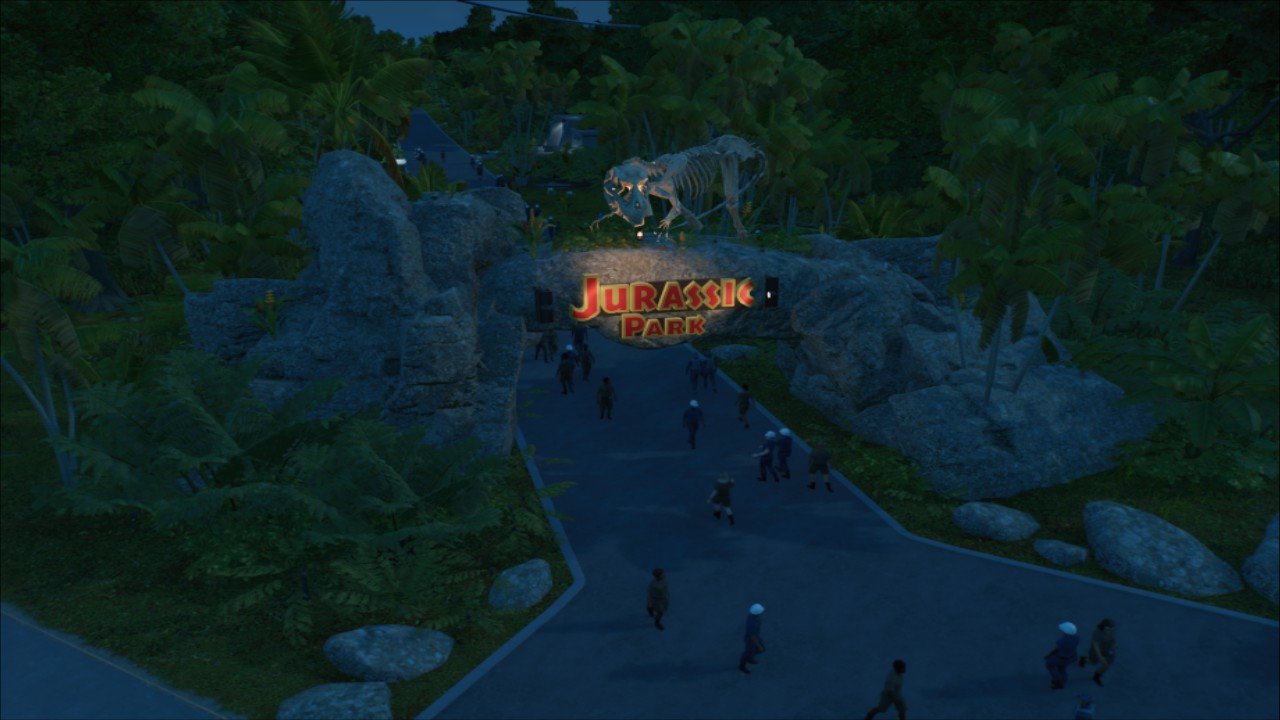 Jurassic Entrance with lights