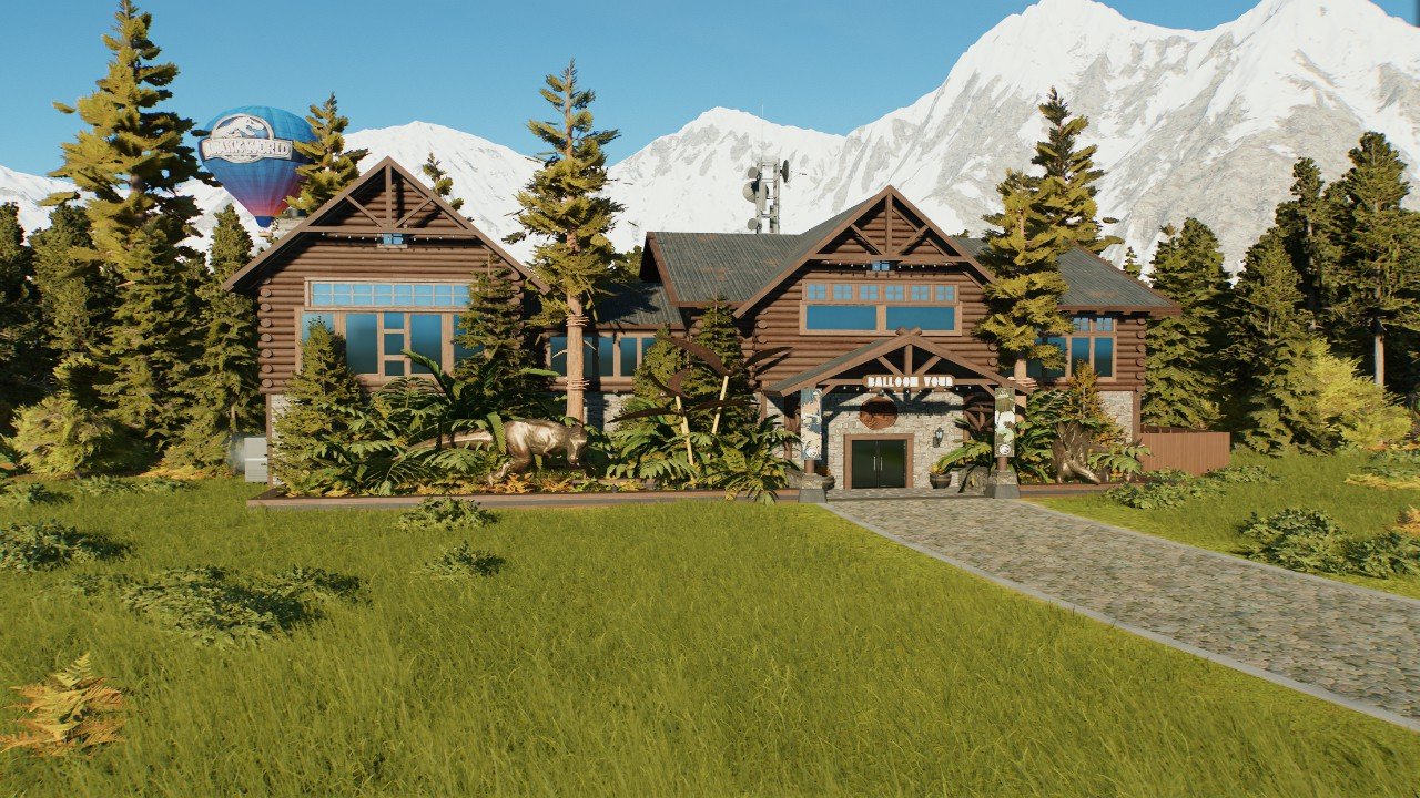 Balloon tour: Jurassic lodge built set