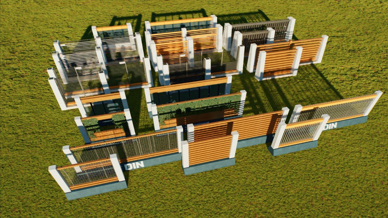 DIN Style Fences Style 1 and 2 ( Medium Combined Pack)