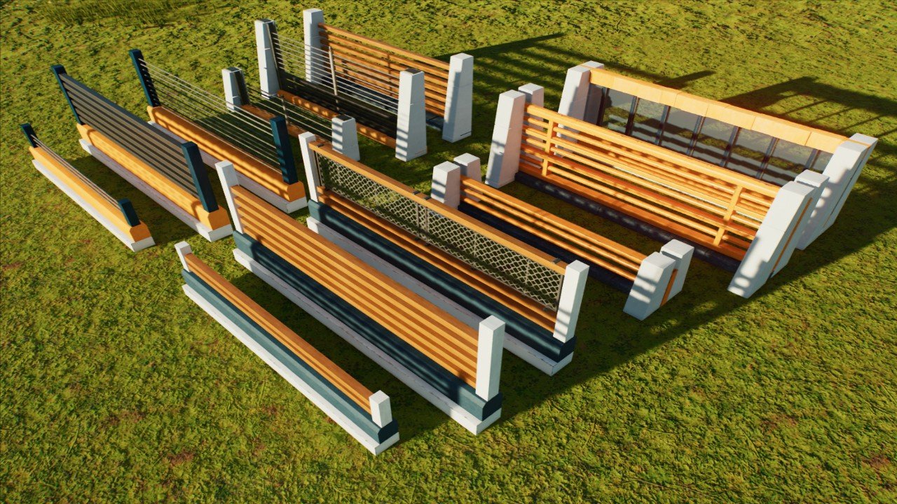DIN Fences Style 1 and Style 2 Combined (Pack 1)