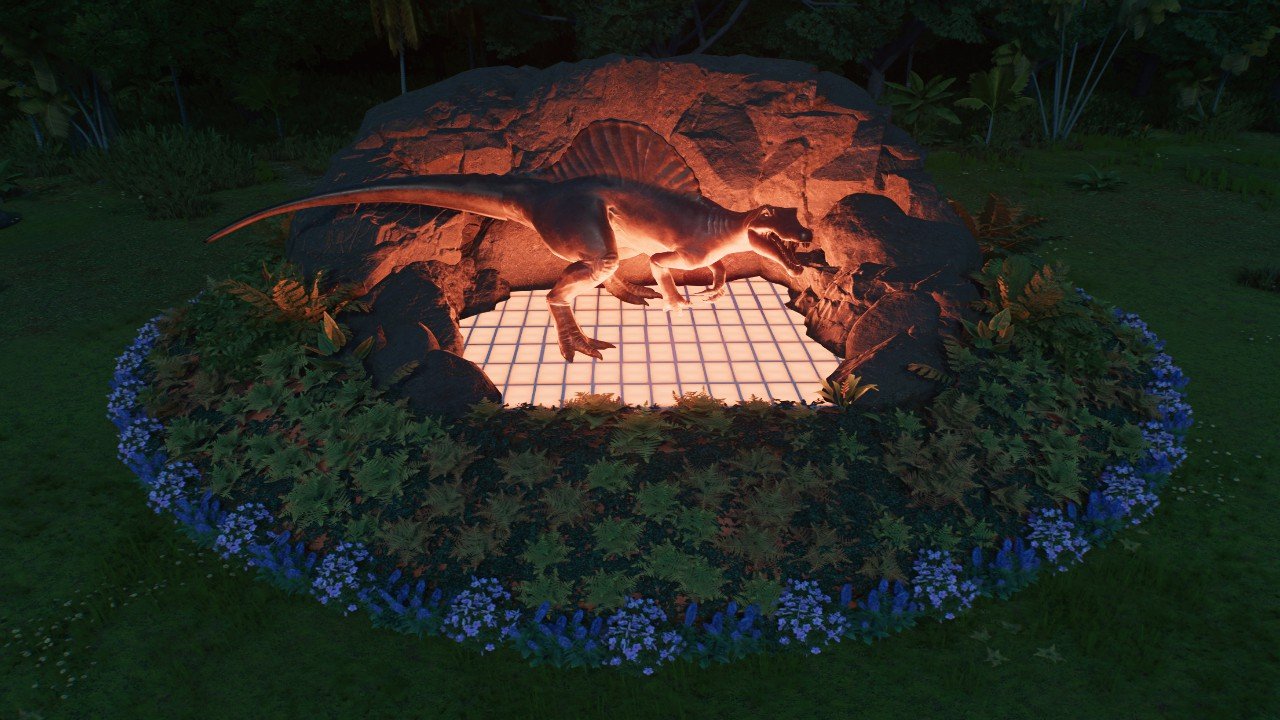 Spinosaurus Glow Floral Statue