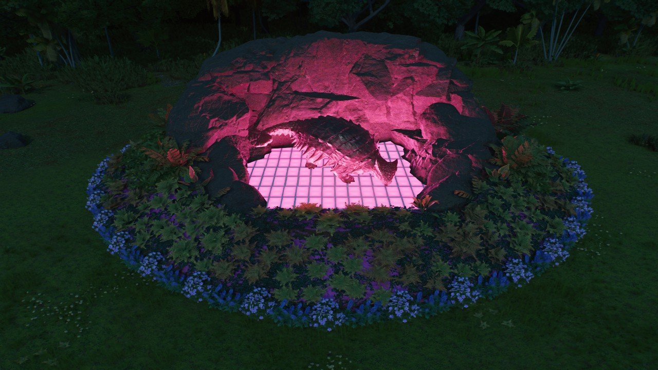Ankylosaurus Glow Floral Statue
