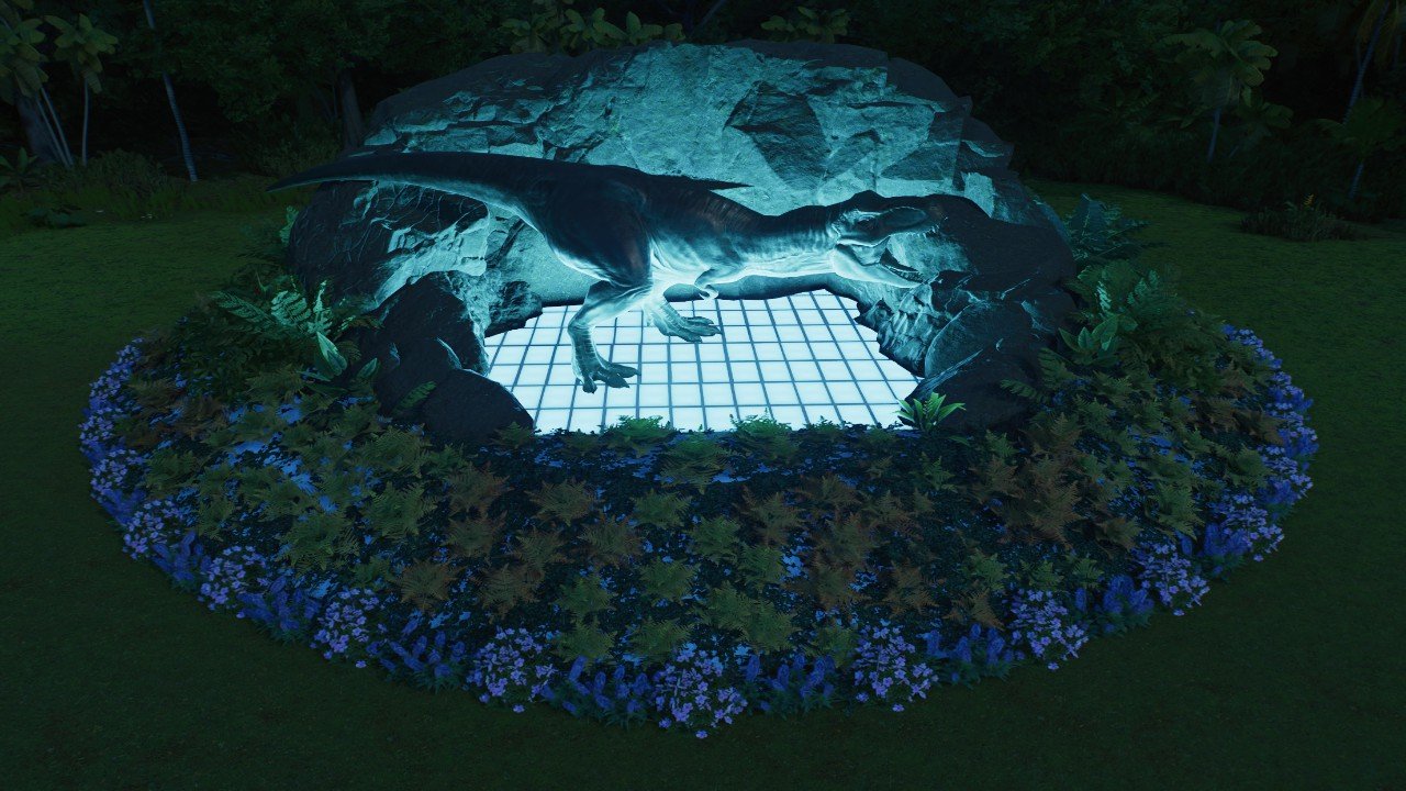 T-Rex Glow Floral Statue