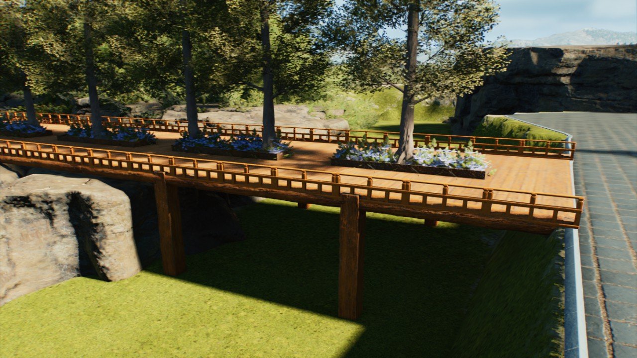 Bridge with foliage