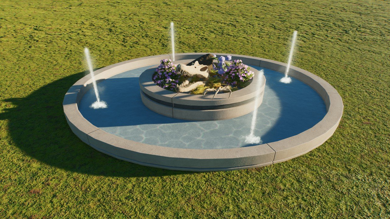 Spinosaurus fountain
