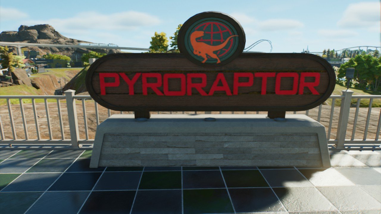Signs: Pyroraptor Stand
