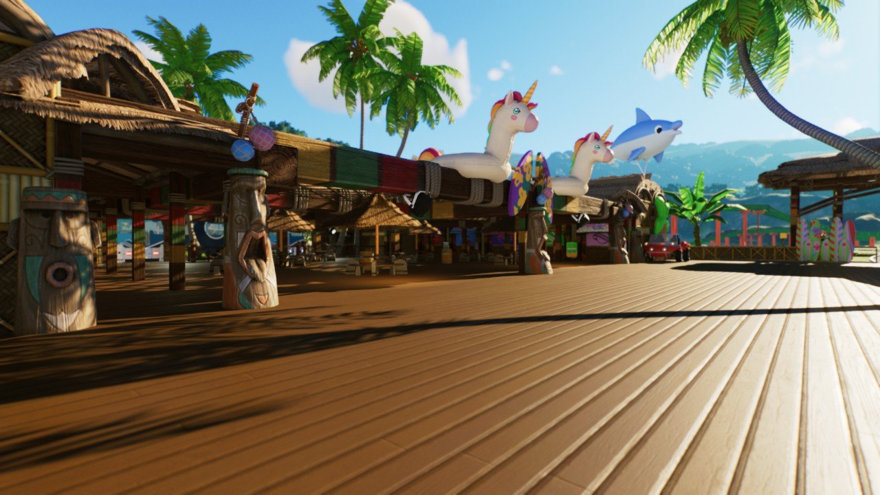 Pool side resort plaza